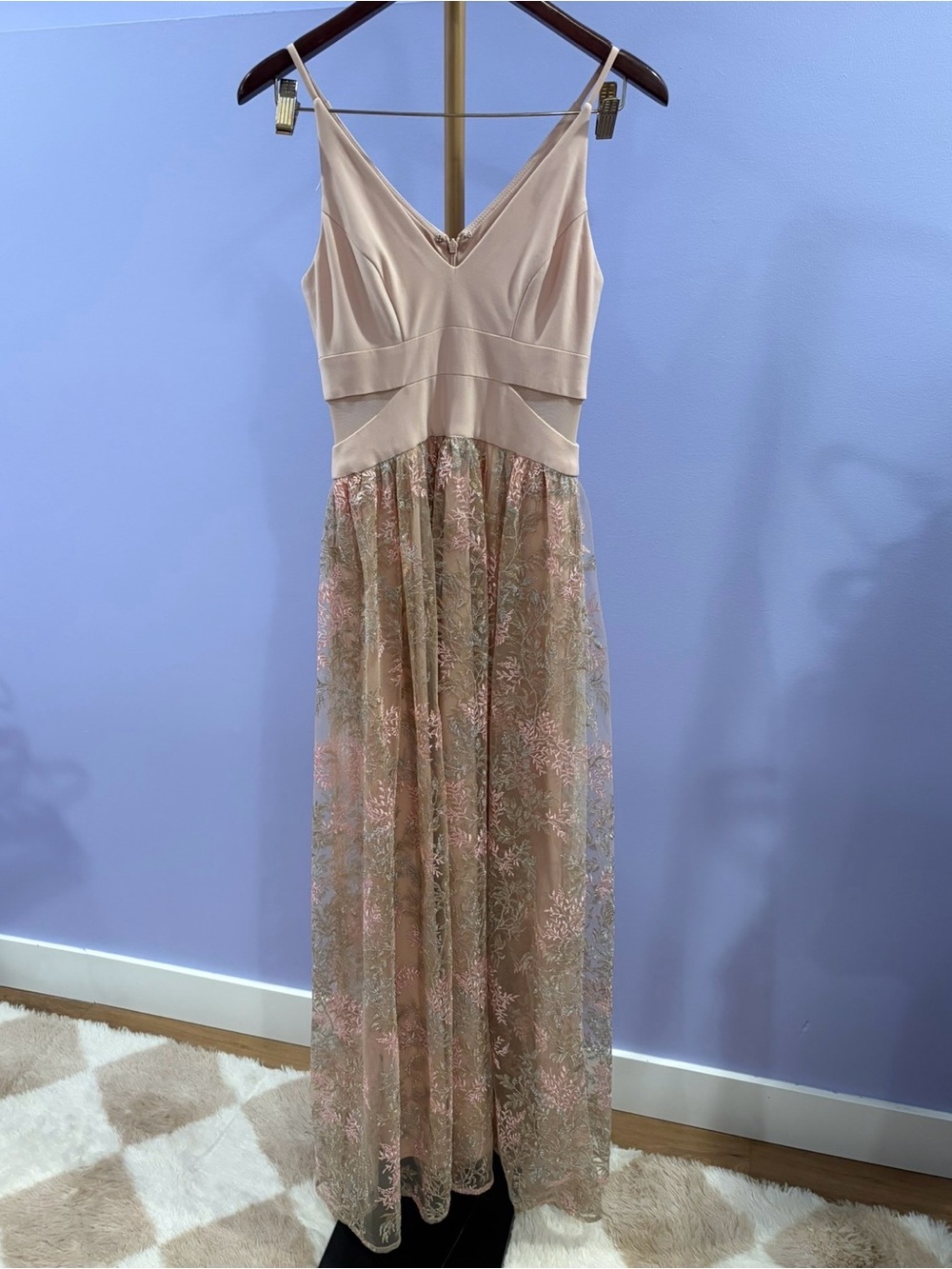 Xscape Blush Pink Lace Maxi Gown - Picture 2 of 6